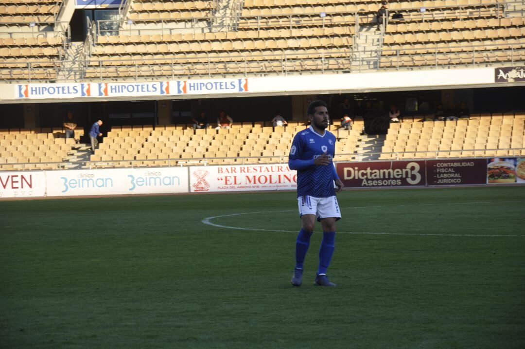 Joaqui durante el último partido en Chapín ante el Puente Genil