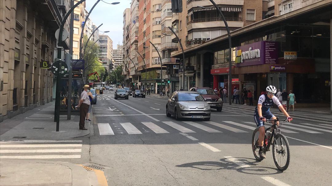 Imagen de la Gran Vía de Murcia este lunes 25 de mayo