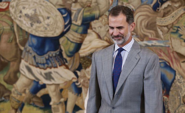 El rey Felipe VI, durante la entrega del IV Premio Enrique V