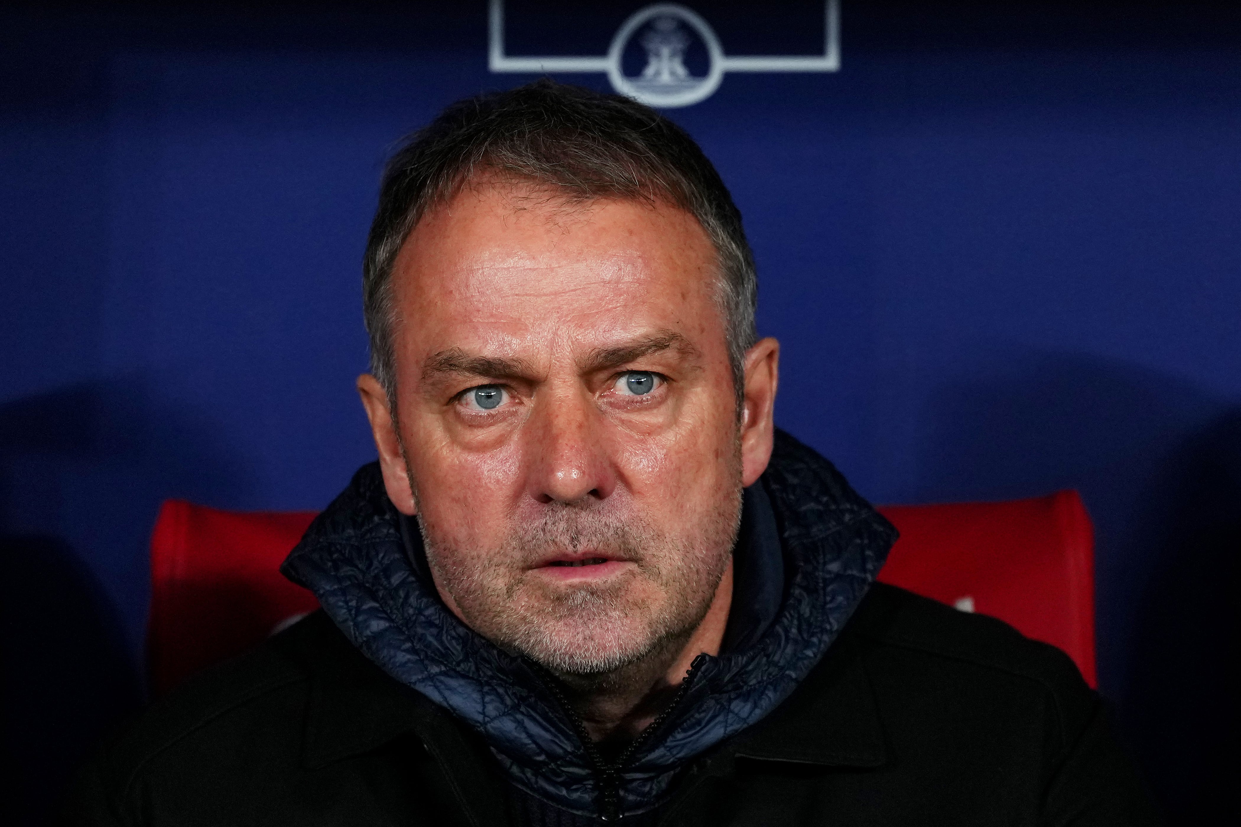 Hansi Flick durante el partido frente al Atlético de Madrid