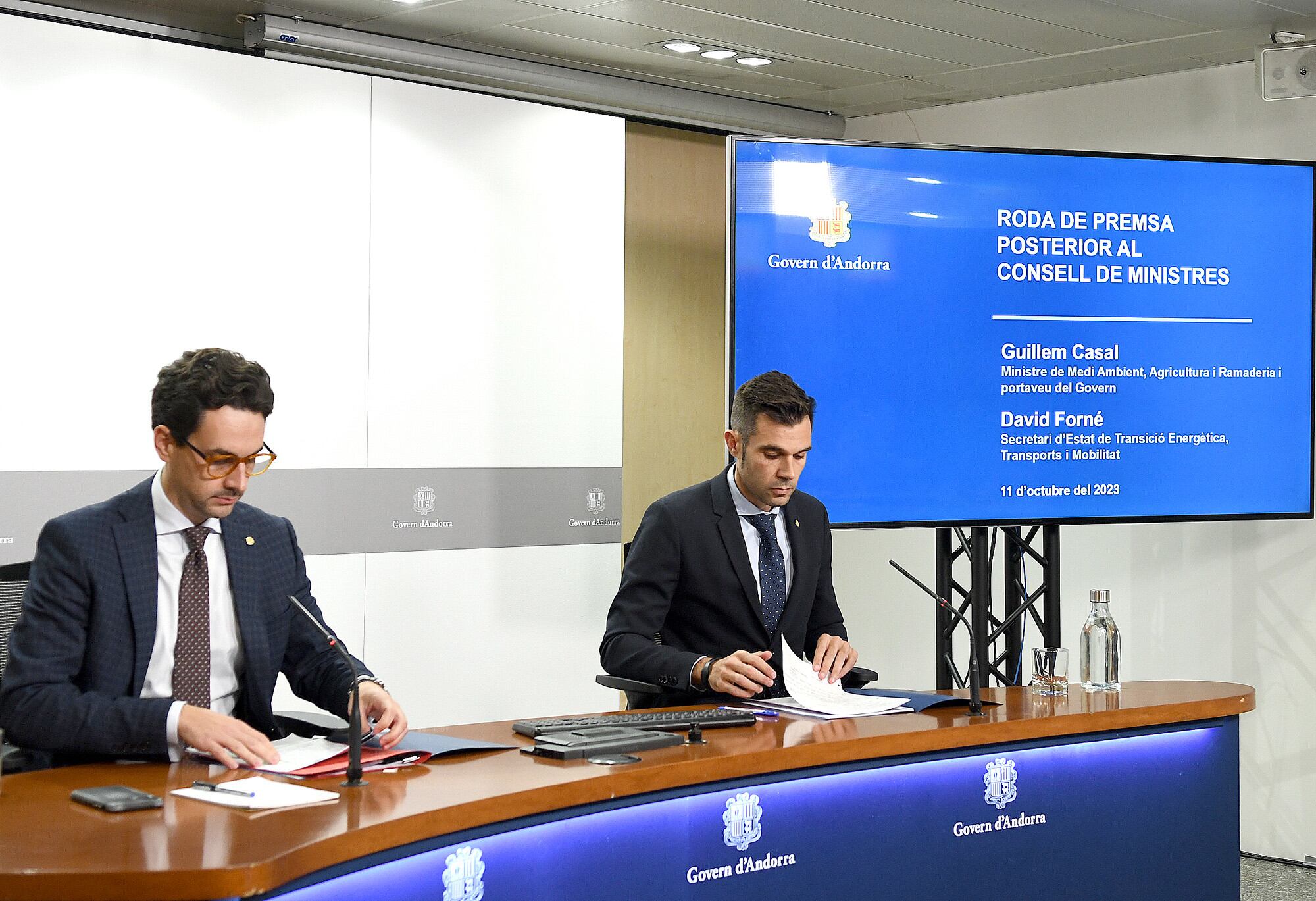 Casal i Forné durant la compareixença d&#039;avui.