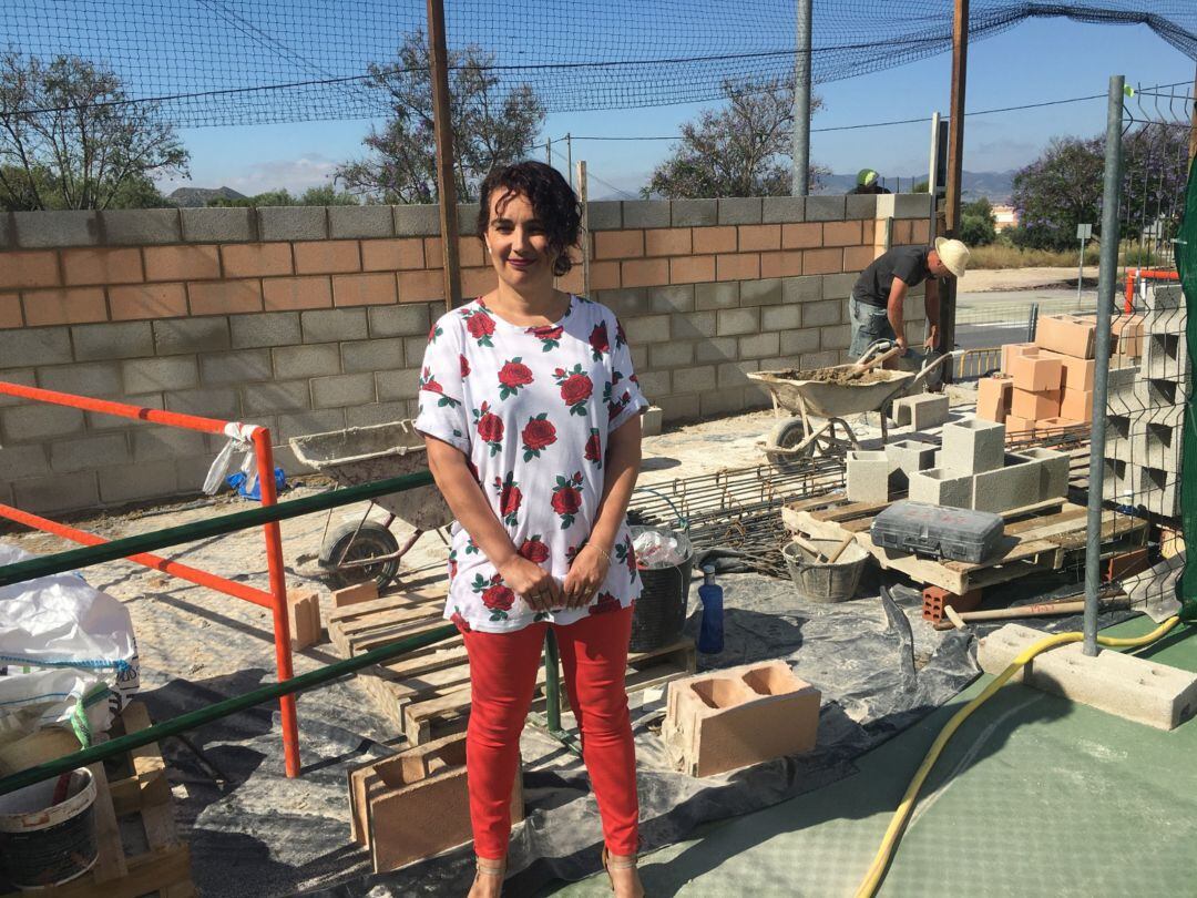 Concejala Deportes en las obras en Petrer