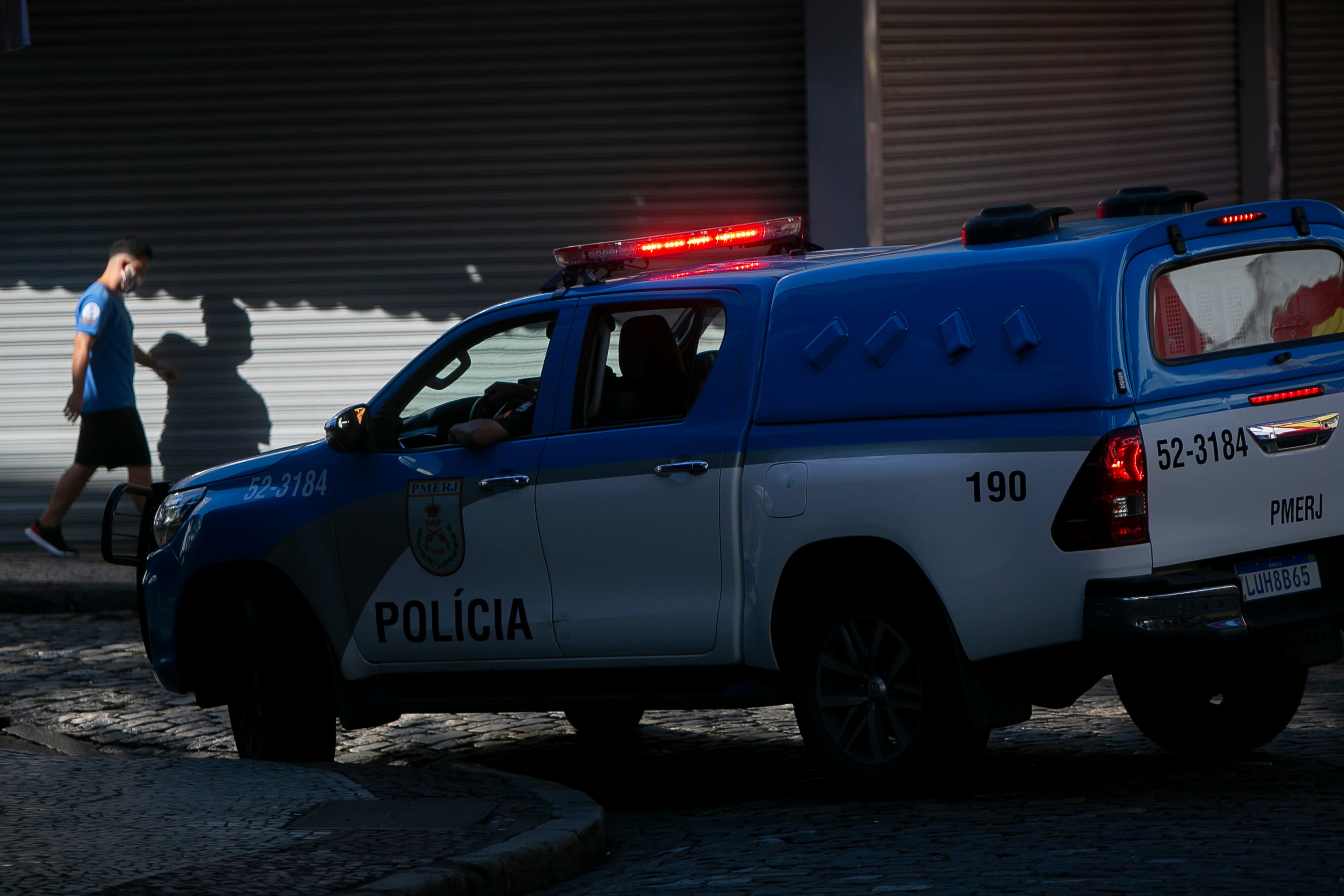 Imagen de archivo de un coche de policía en Sao Paulo, Brasil