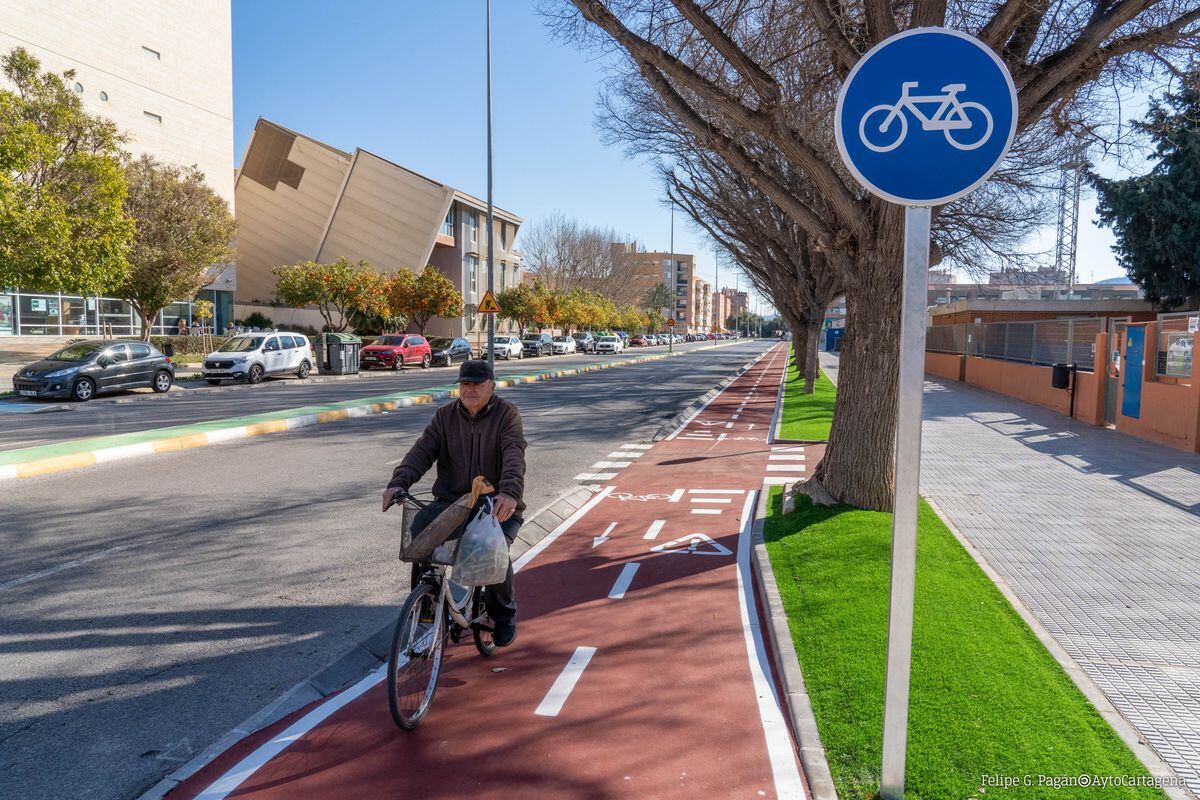 Imagen de archivo de un carril bici de Cartagena