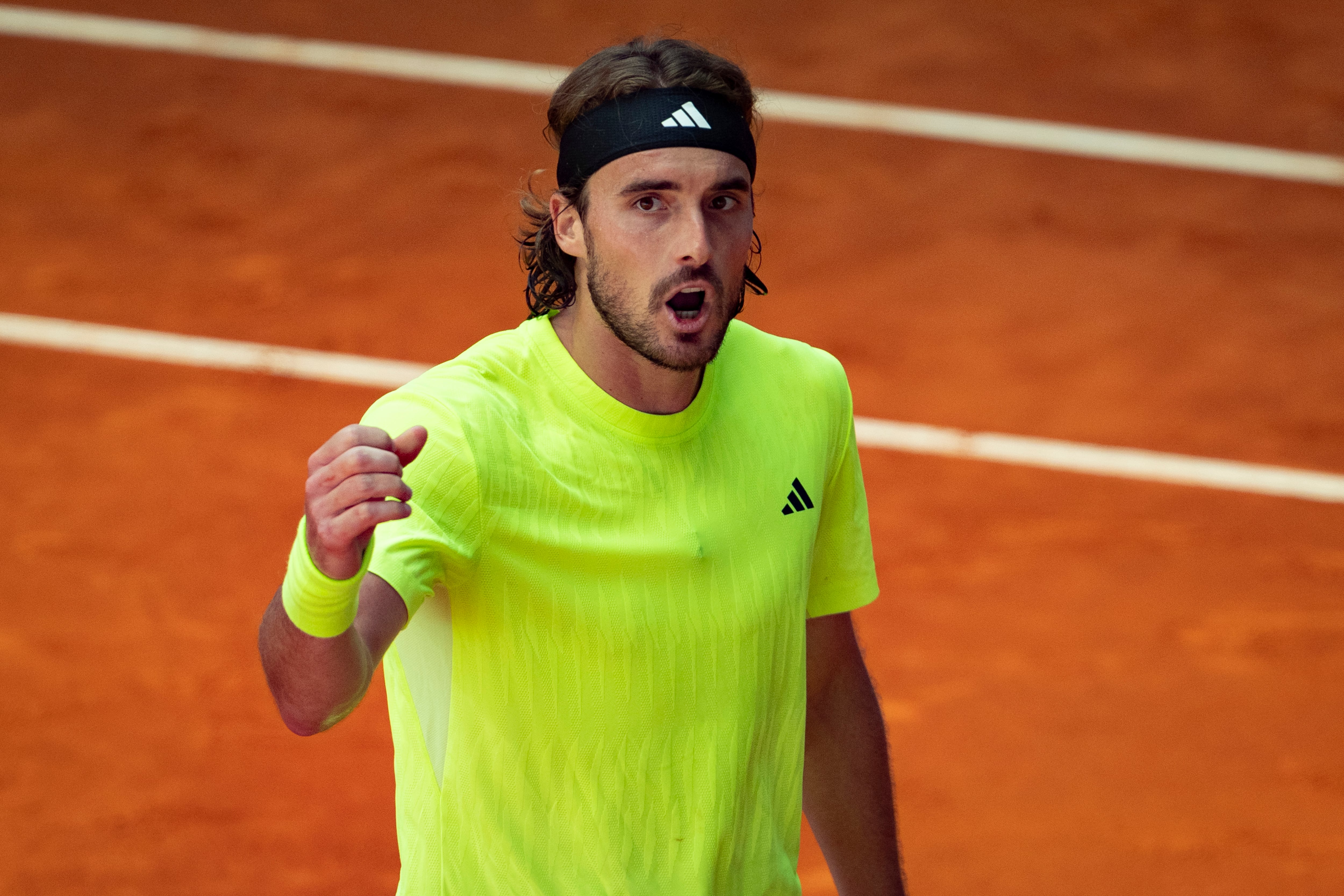 Stefanos Tsitsipas, durante el partido ante Struff en el Mutua Madrid Open