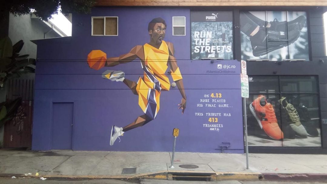 Mural dedicado a Kobe Bryant en una calle de Los Ángeles