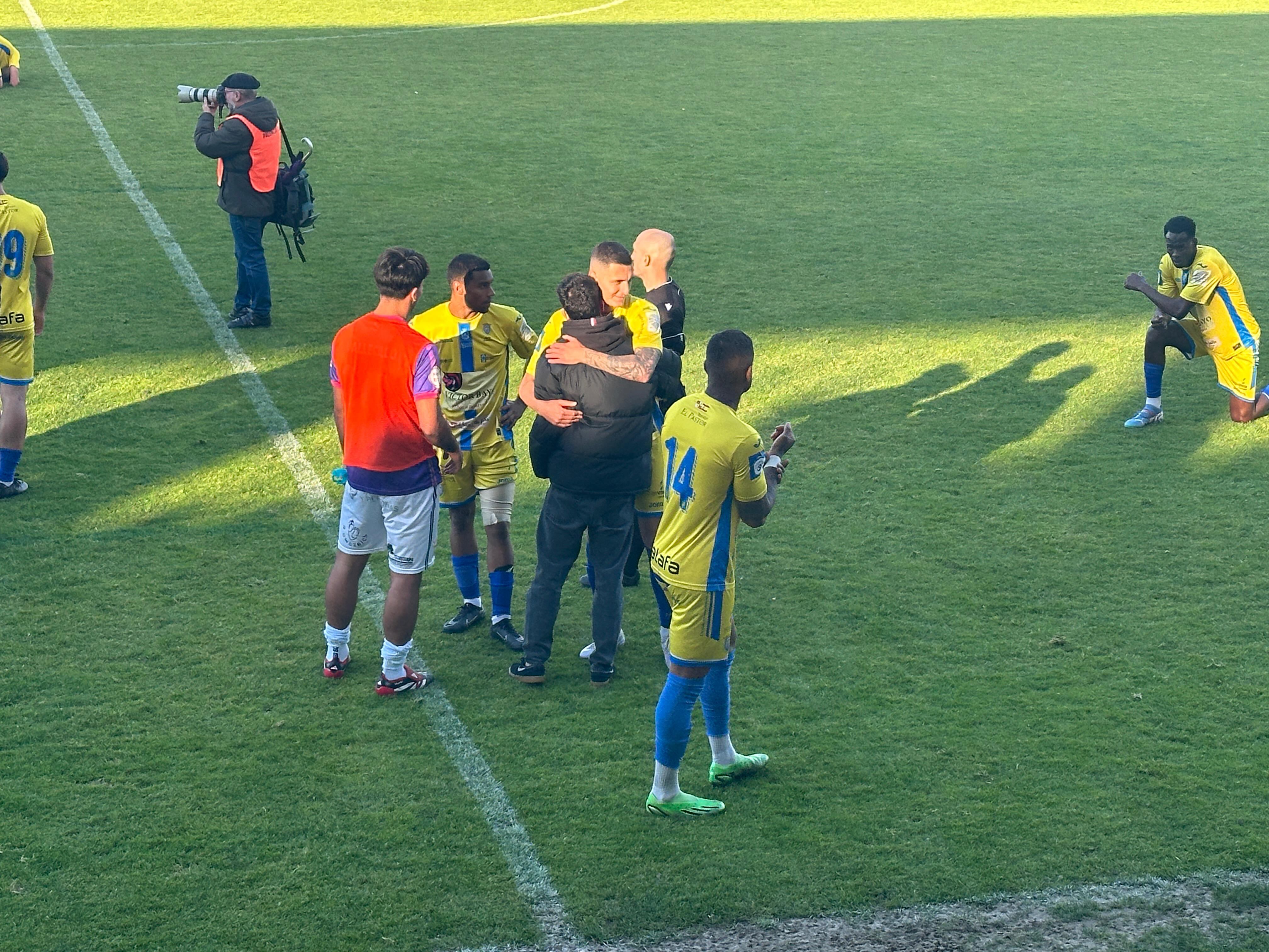 Celebración al término del partido