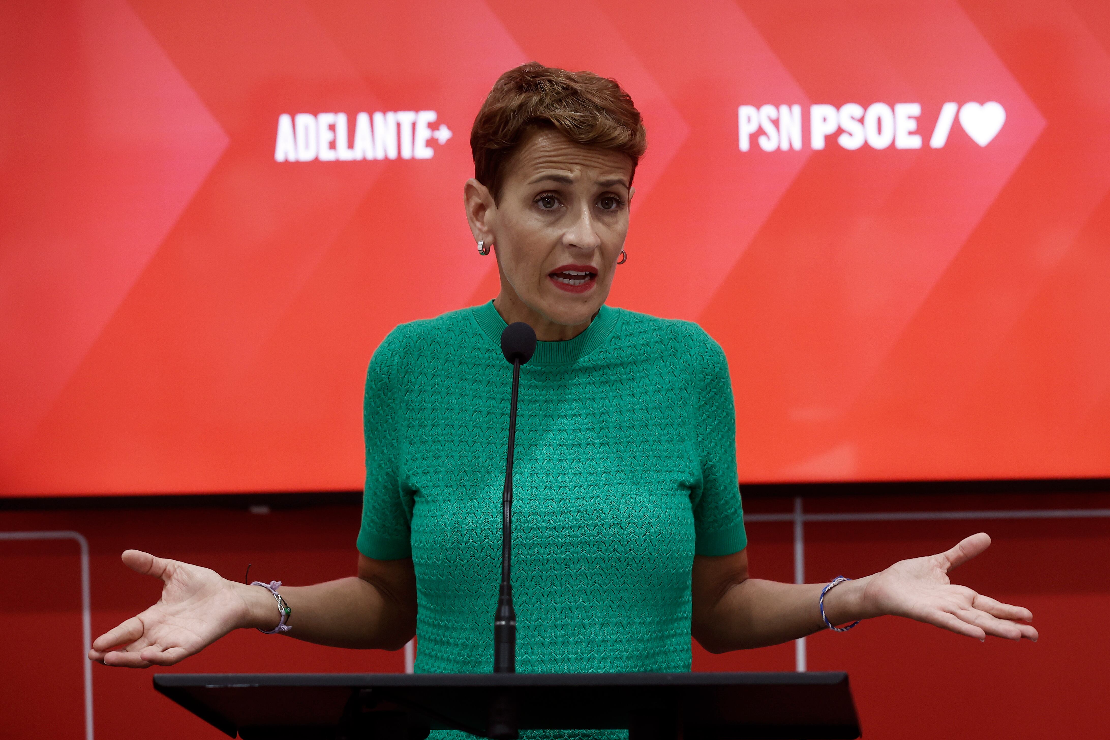 La presidenta navarra, María Chivite, en la apertura del nuevo curso político