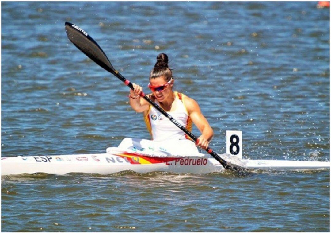 Laura Pedruelo, en plena competición