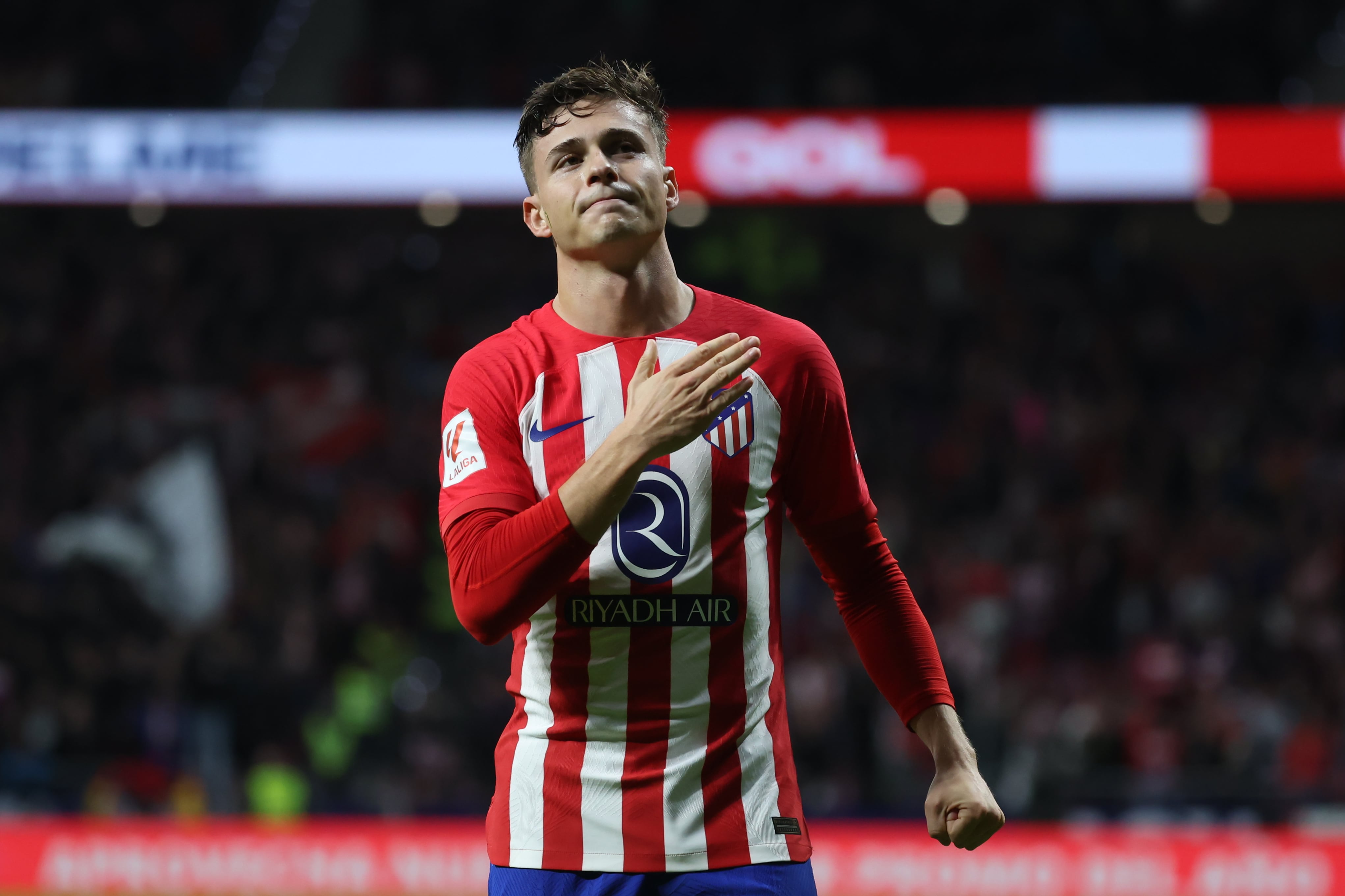 Riquelme, durante un partido del Atlético de Madrid en LaLiga EA Sports. EFE / Kiko Huesca.