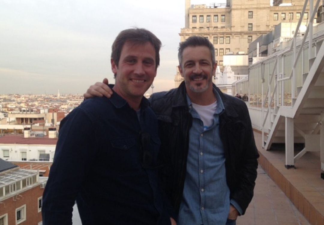 Bruno Ciordia, director de la obra ,  con Fernando Coronado, actor