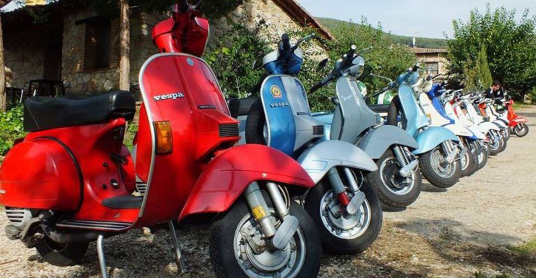 Concentración de motos Vespas