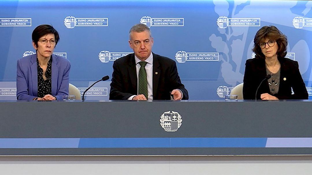 Urkullu ha comparecido de manera telemática tras participar en la videoconferencia que el presidente del Gobierno, Pedro Sánchez