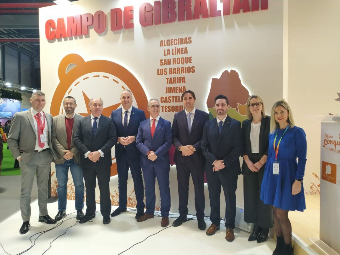 Imagen de la inauguración del estand de la Mancomunidad de Municipios del Campo de Gibraltar.