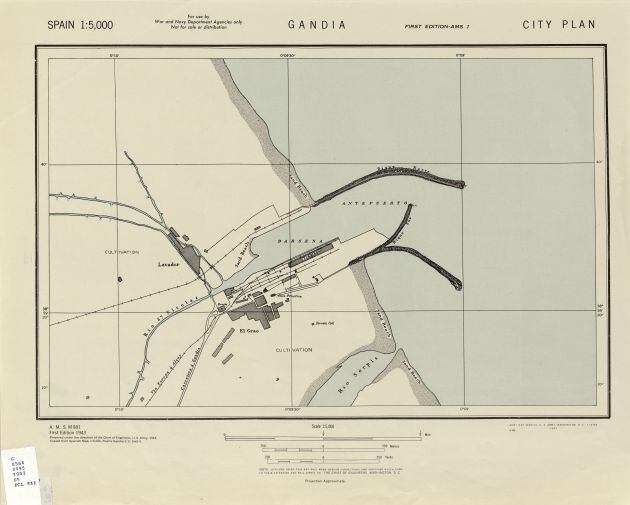 Plano de Gandia del año 1943