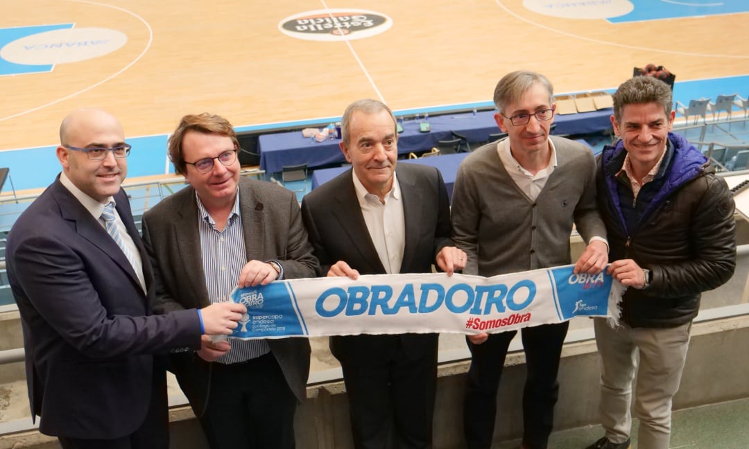 Jose Luis Mateo, Rafa Silva, Raúl López, Moncho Fernández y Óscar Fernández, esta mañana en Sar