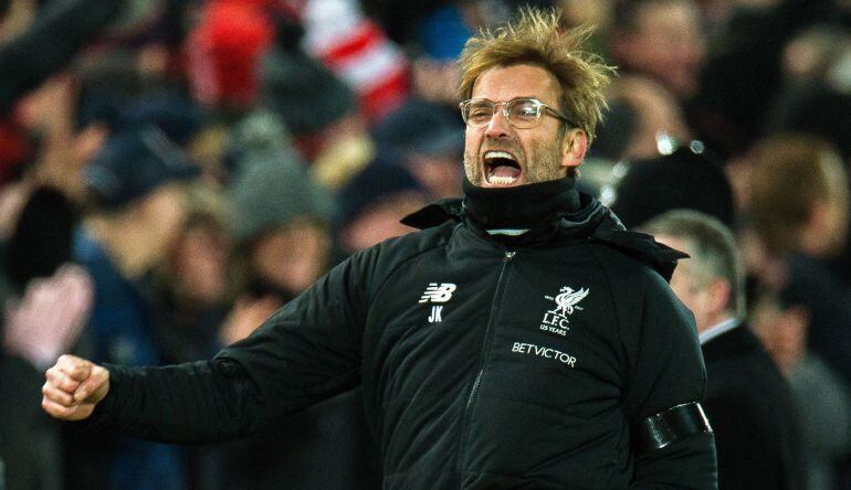 Jürgen Klopp celebra un gol de su equipo