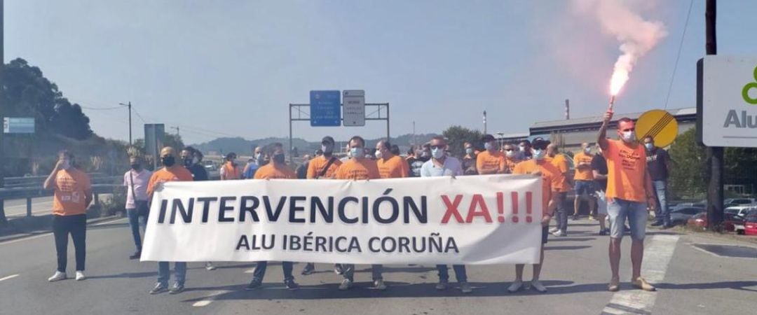 Movilización de los trabajadores de Alu Ibérica