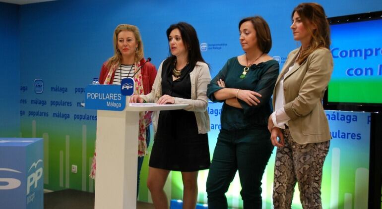 Las dirigentes del PP en Málaga