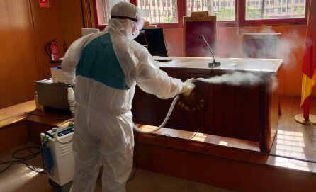 Trabajos de desinfección de todos los Juzgados de la Comunitat Valenciana