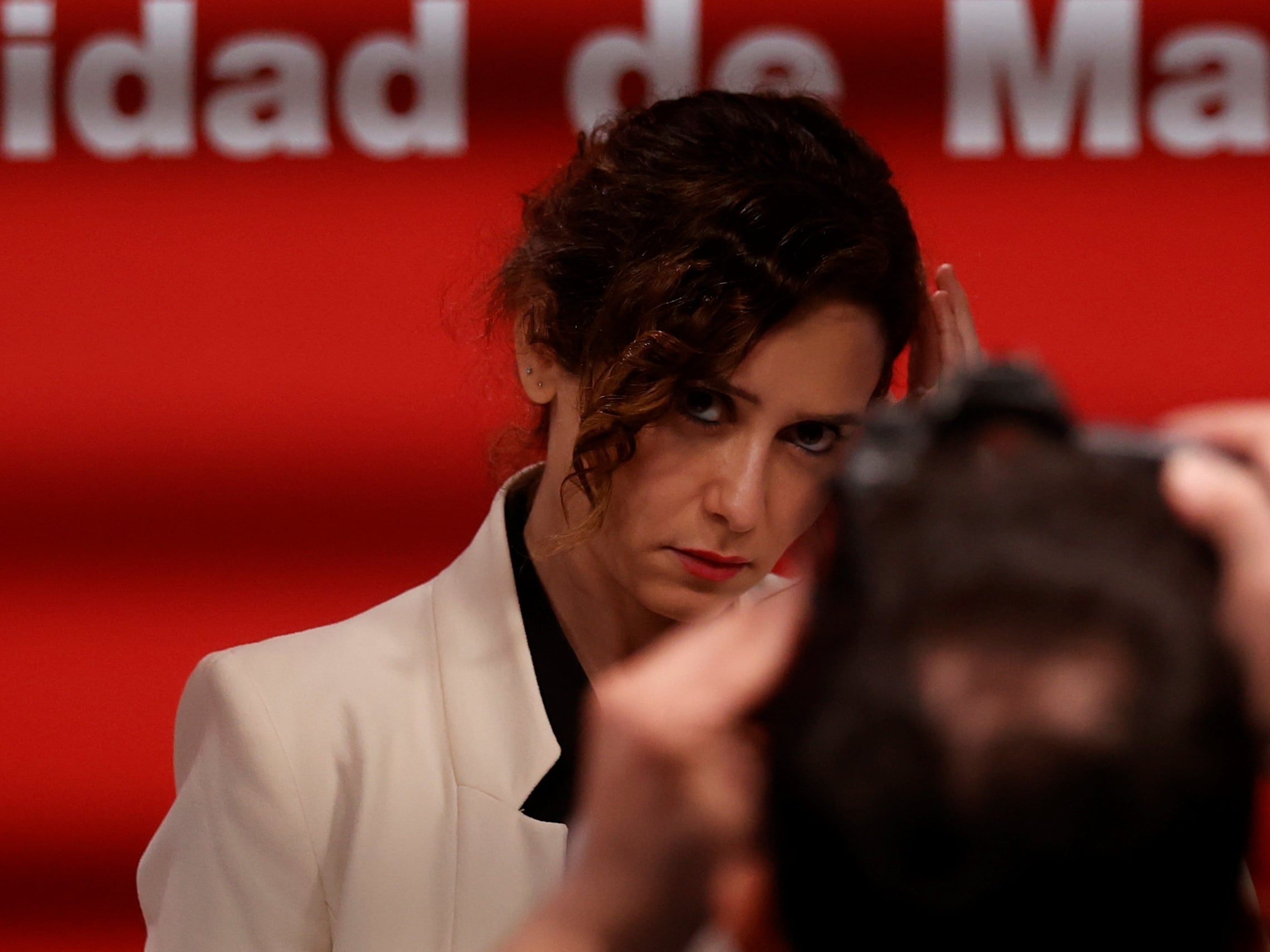 La presidenta de la Comunidad de Madrid, Isabel Díaz Ayuso durante la rueda de prensa ofrecida en la Real Casa de Correos de Madrid este jueves