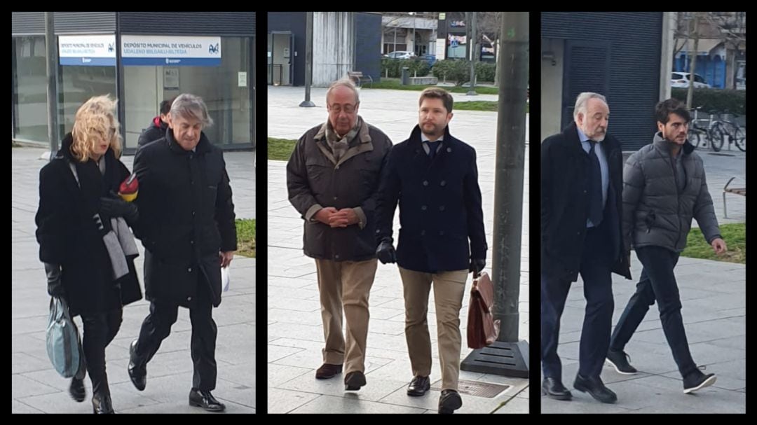 Miguel Archanco, Ángel Vizcay y Diego Maquírriain, llegando al Palacio de Justicia de Pamplona