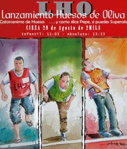 Teodoro garcía se proclamó Campeón Mundial de Lanzamiento de Hueso de Oliva en 2008.