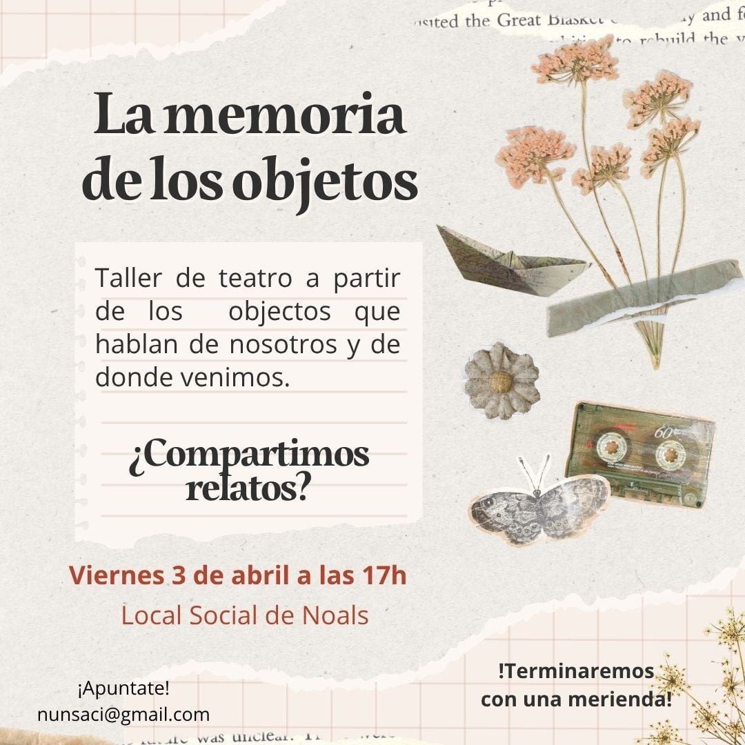 Cartel de la memoria de los objetos