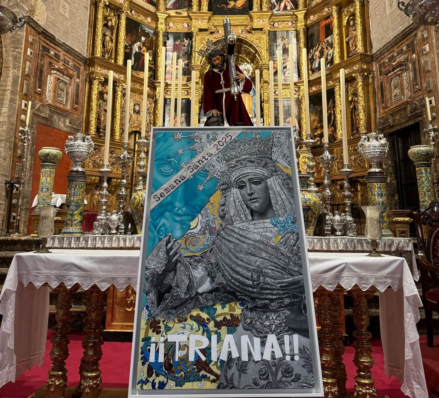 Cartel de la Semana Santa de Triana 2025, obra de José Cabrera Lasso de la Vega