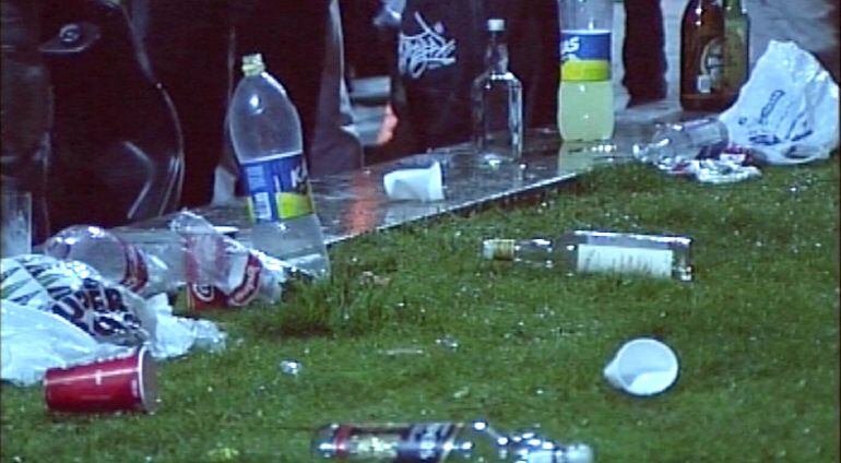 Botellón celebrado en Praza da Estrela