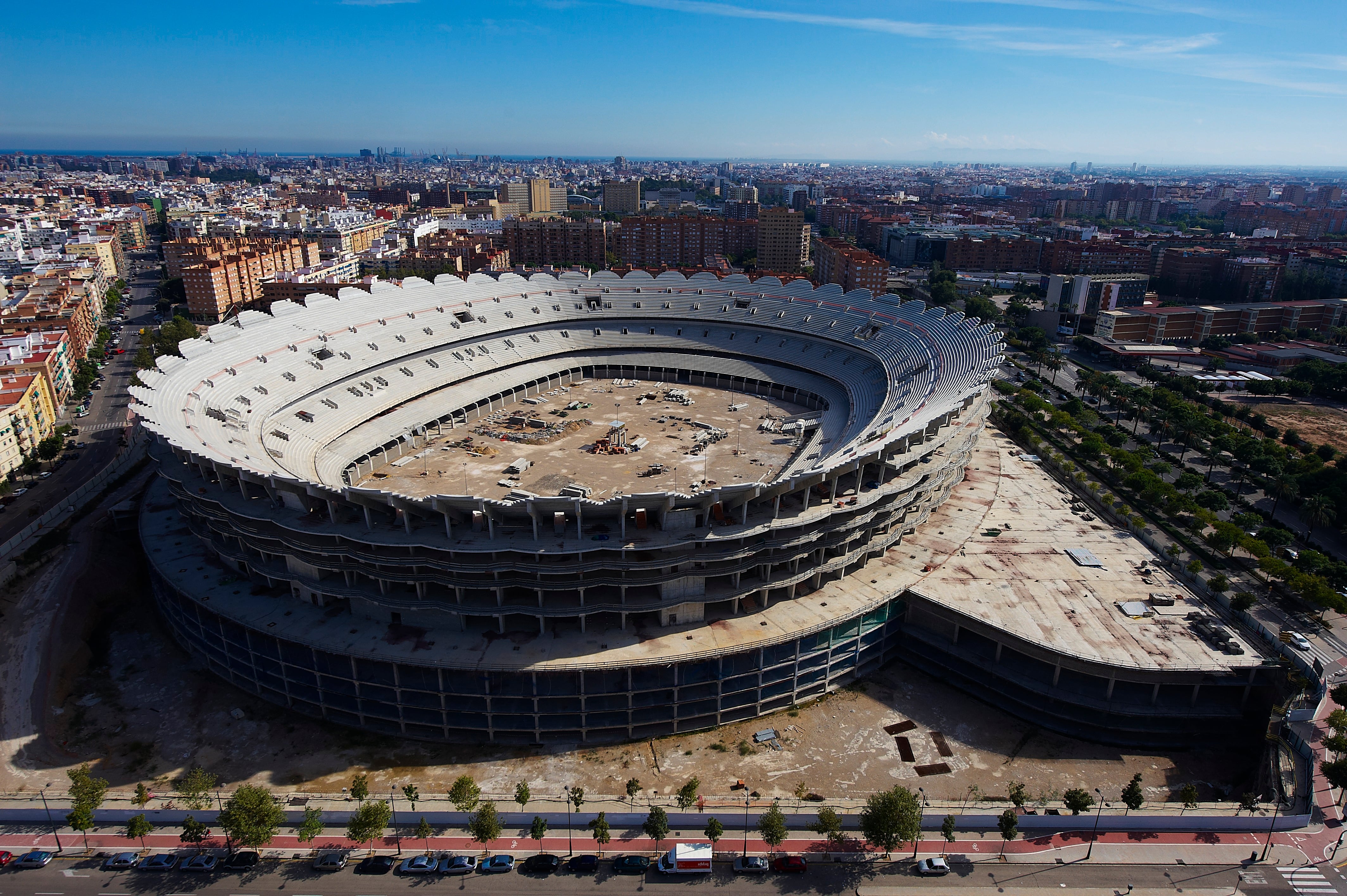 Estadio Nuevo Mestalla imagen de archivo de september de 2010 en València, Spain