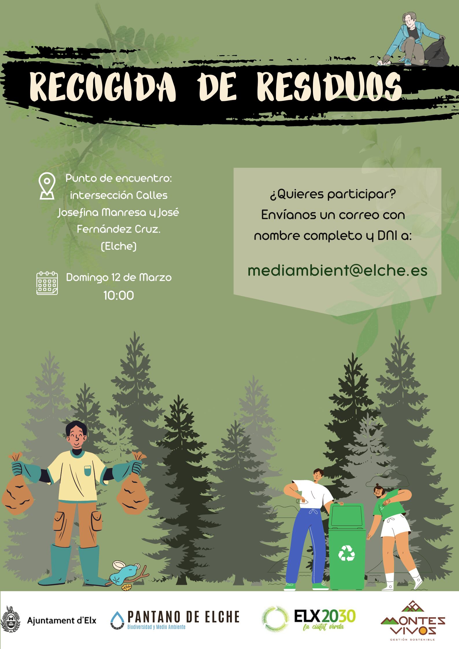 Cartel recogida residuos Elche