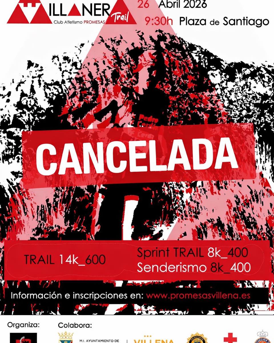 Cartel que anuncia la suspensión