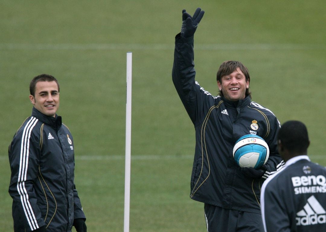 Cassano, durante un entrenamiento con el Real Madrid