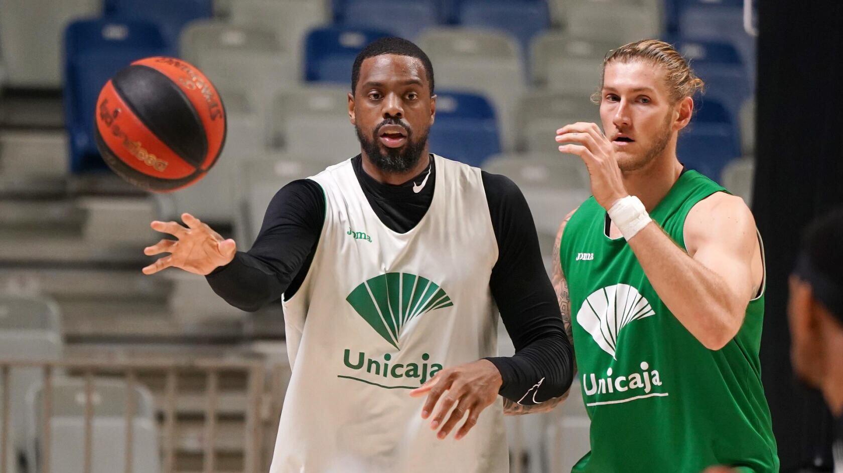 Will Thomas, en un entrenamiento del Unicaja