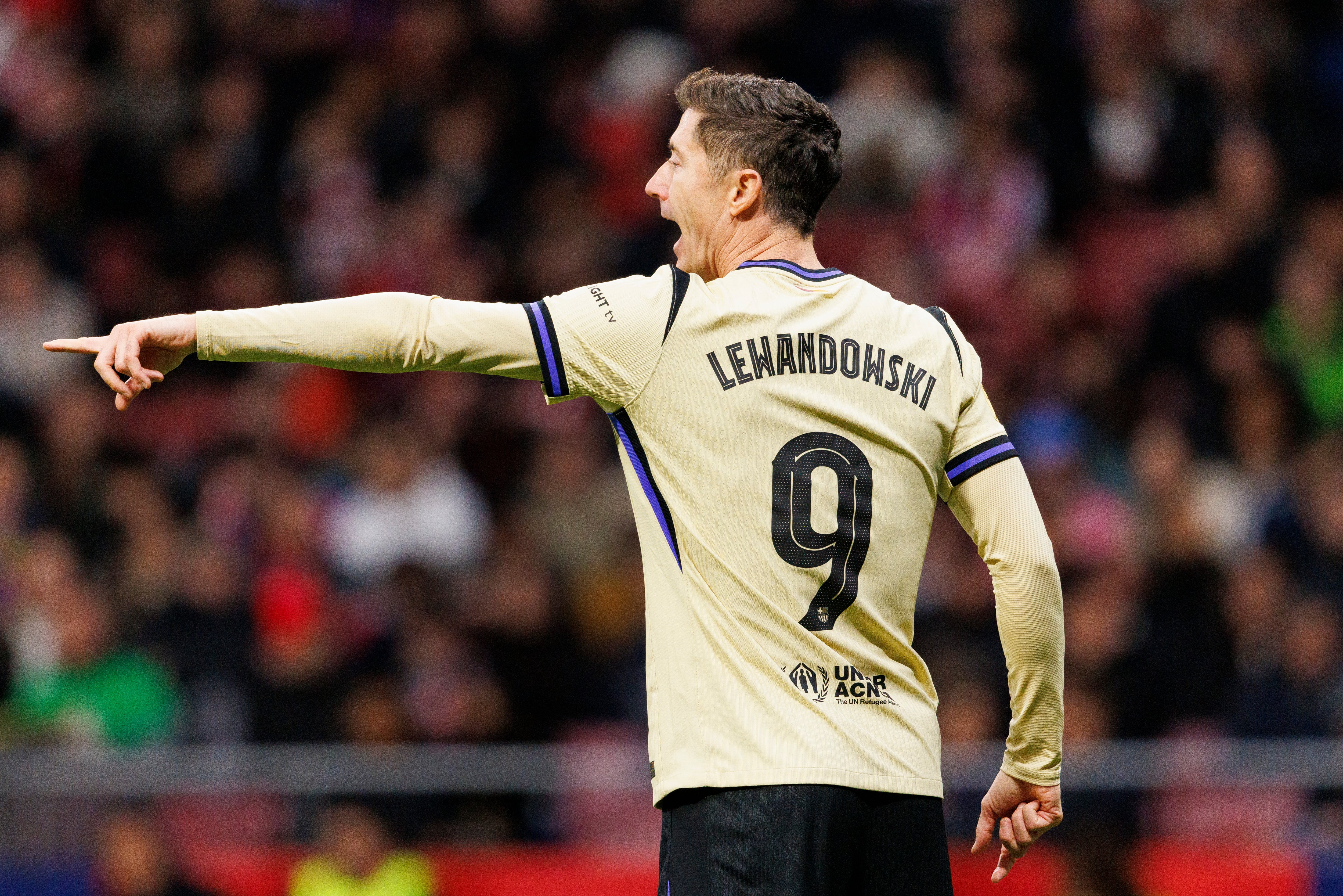Lewandowski durante el partido frente al Atlético de Madrid