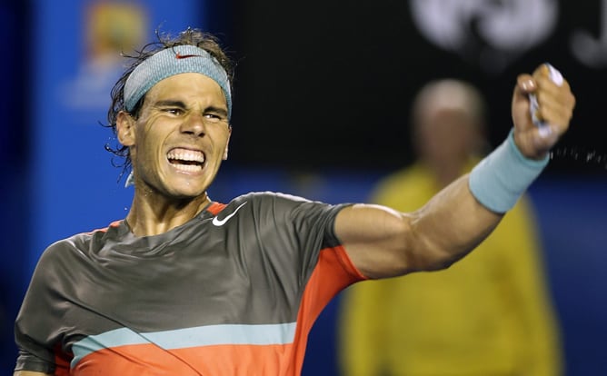 Rafa cierra el puño tras certificar su pase a la gran final del Open de Australia