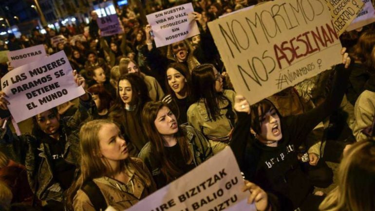 Manifestación por el Día de la Mujer, en 2017. 