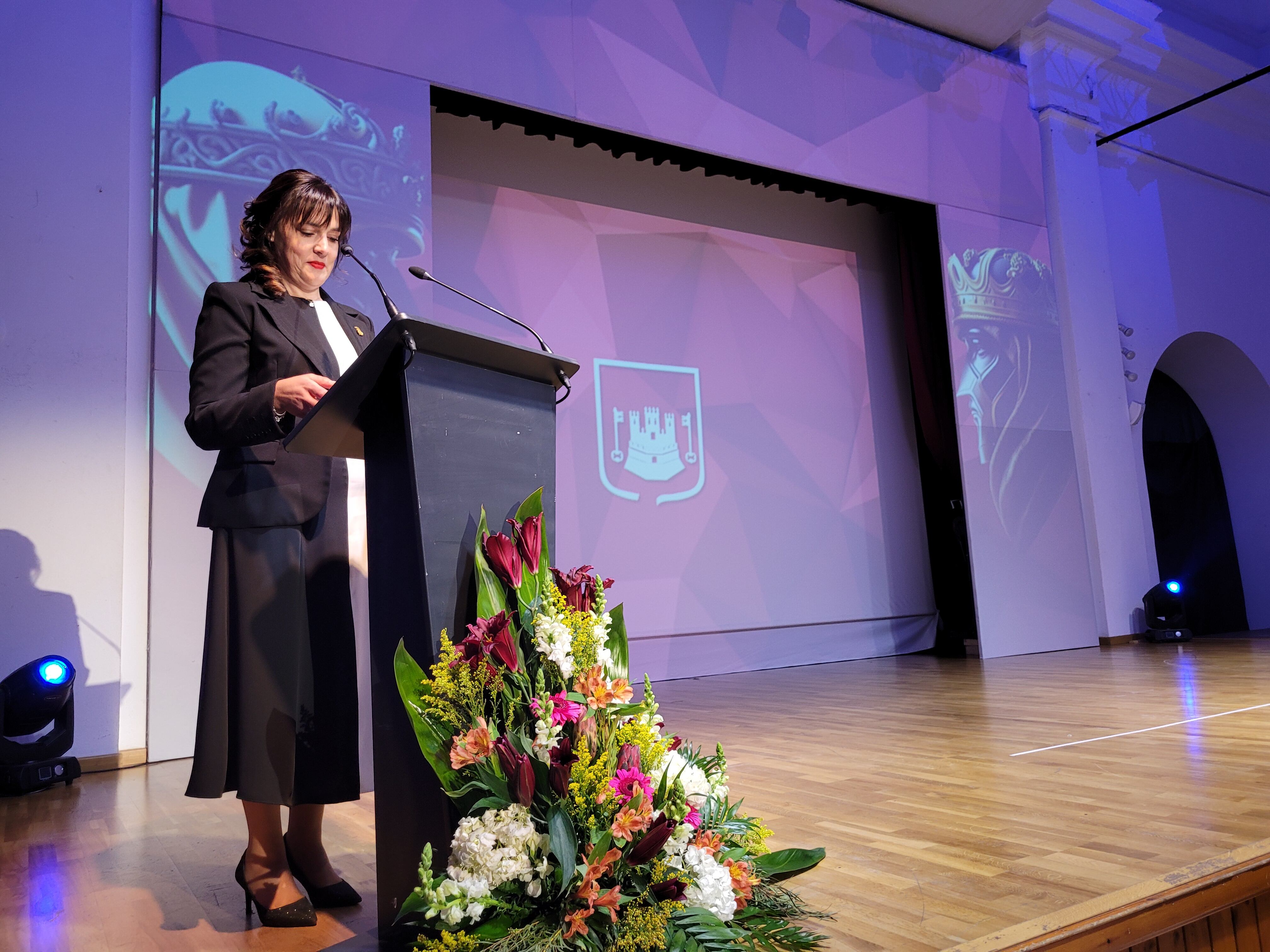 La Alcaldesa de Biar durante el acto