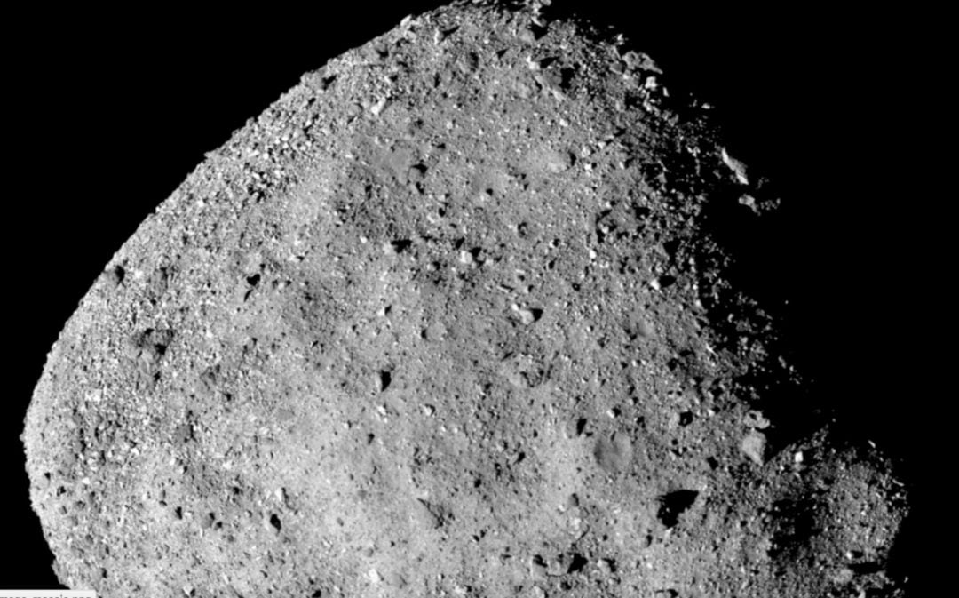 Recreación del asteroide Bennu.