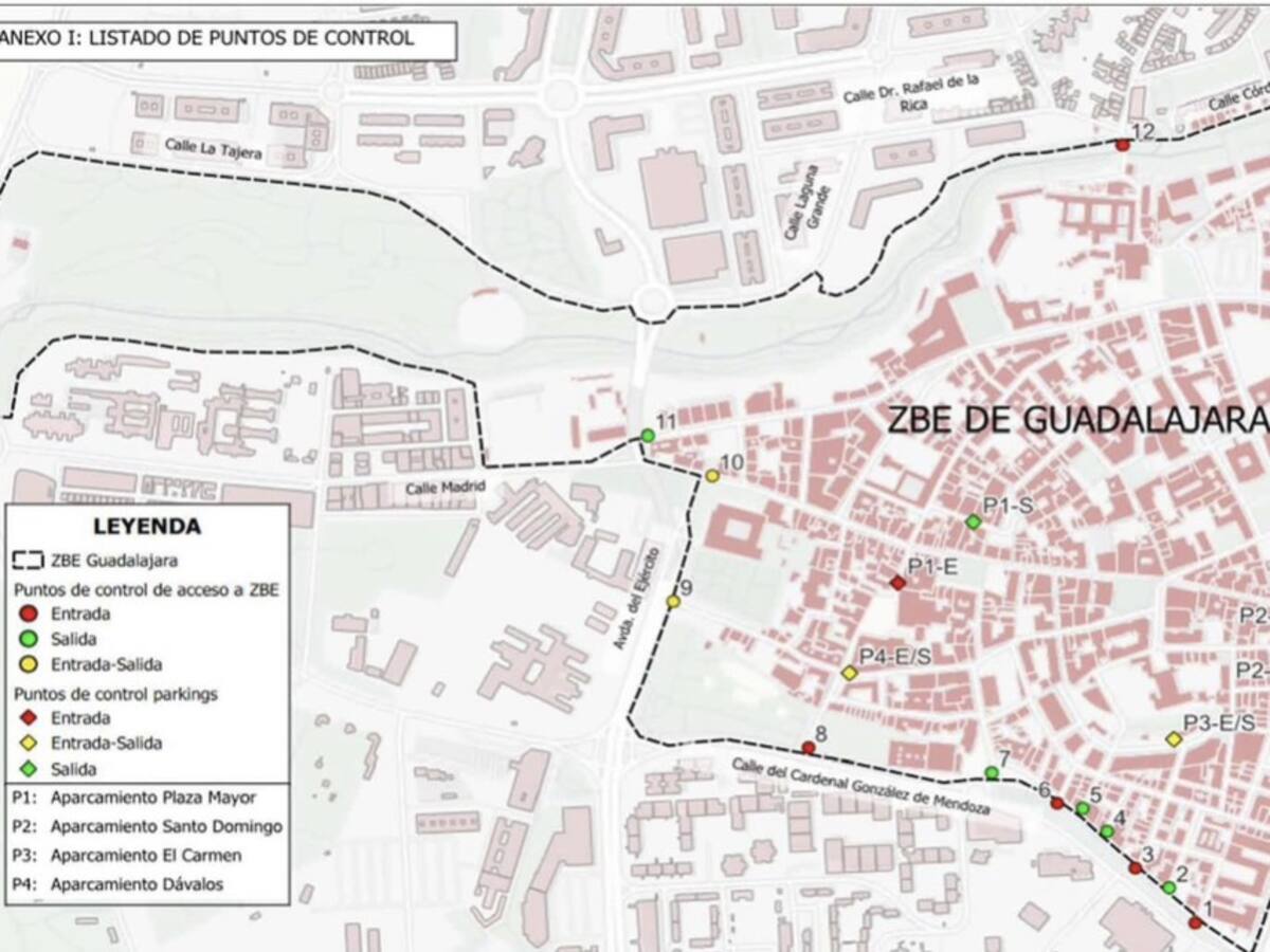 Mapa límites ZBE Guadalajara