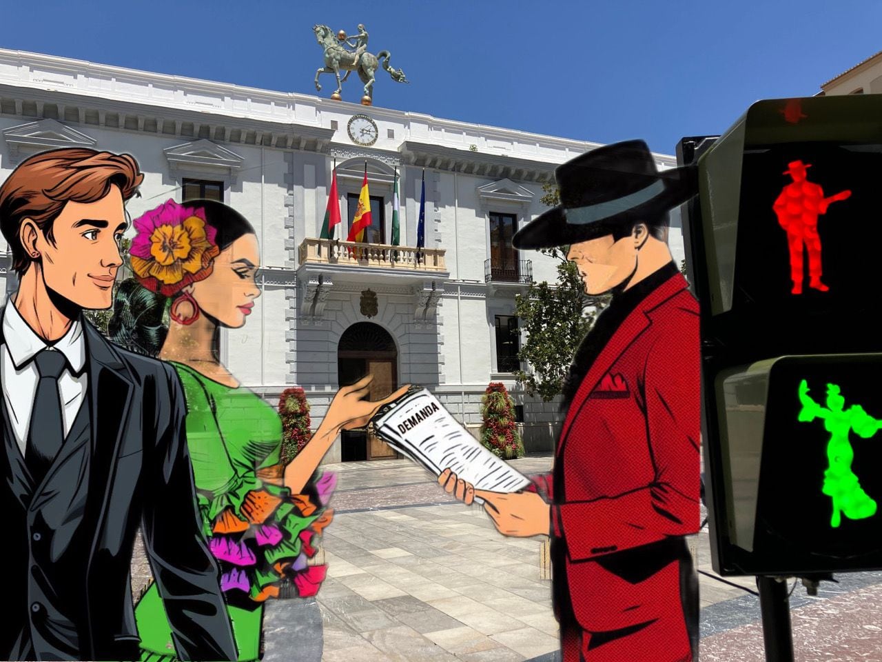 El creador de los semáforos Macarena y Paco recoge en un comics el inicio de las acciones judiciales al Ayuntamiento de Granada