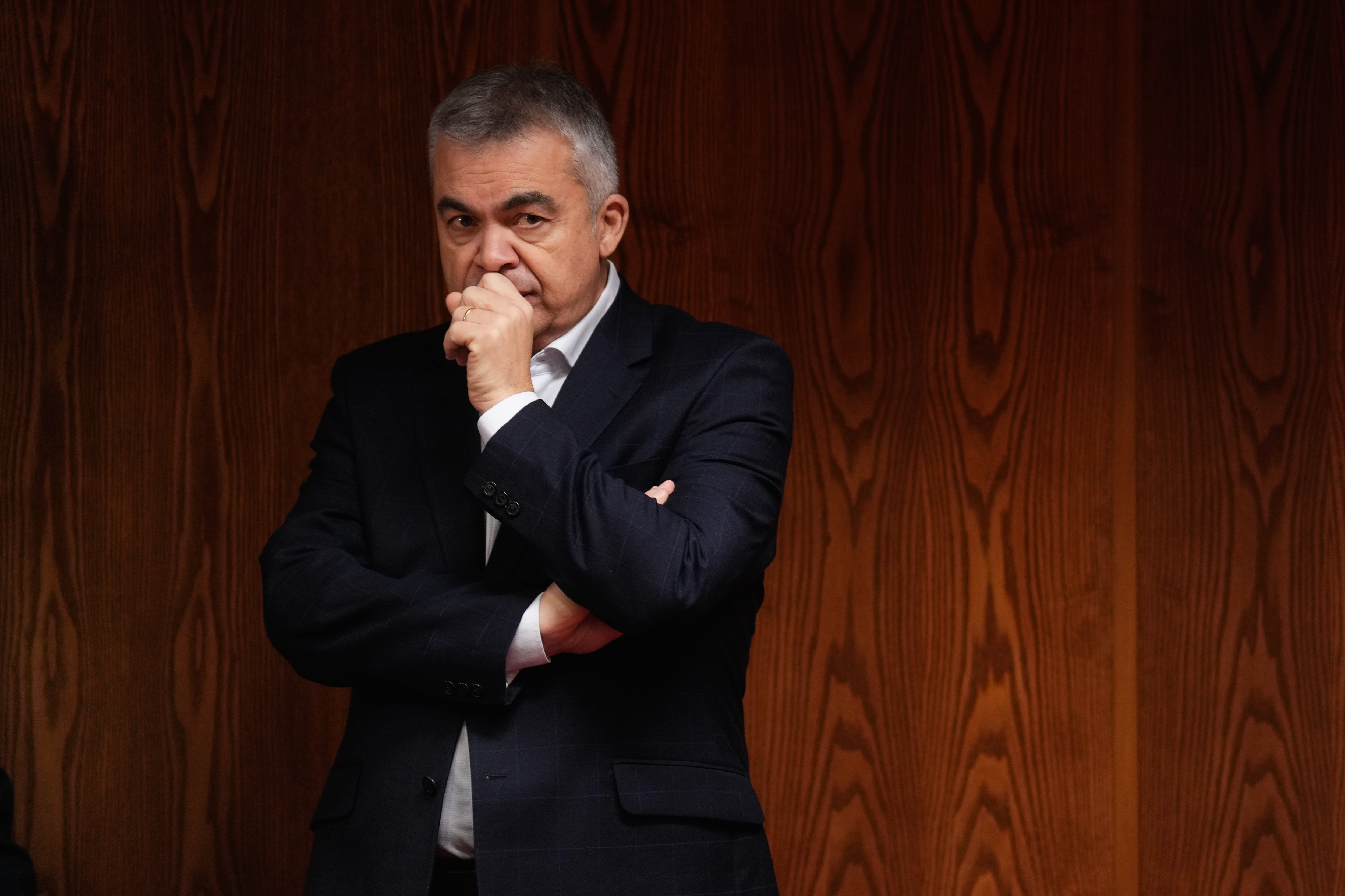 El exdiputado navarro Santos Cerdán a su llegada al Senado para su comparecencia en la comisión del caso Koldo