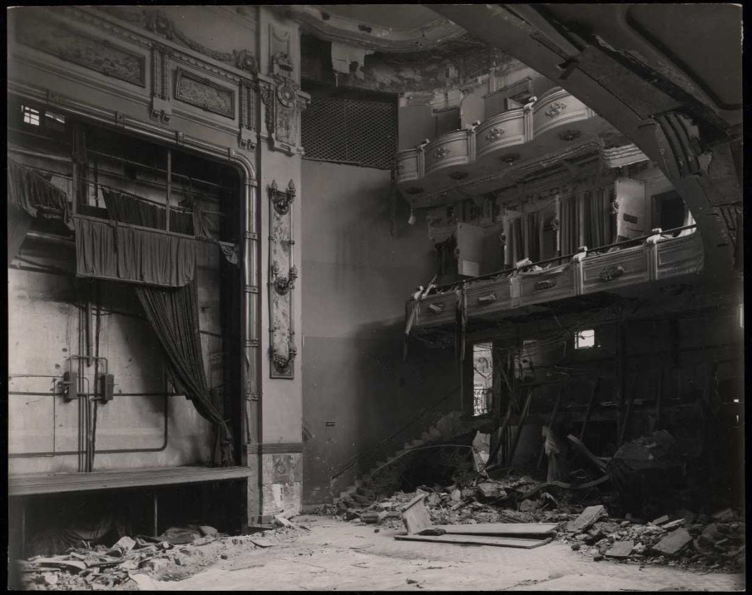 Imagen de los bombardeos en el cine Ópera de Madrid durante la Guerra Civil