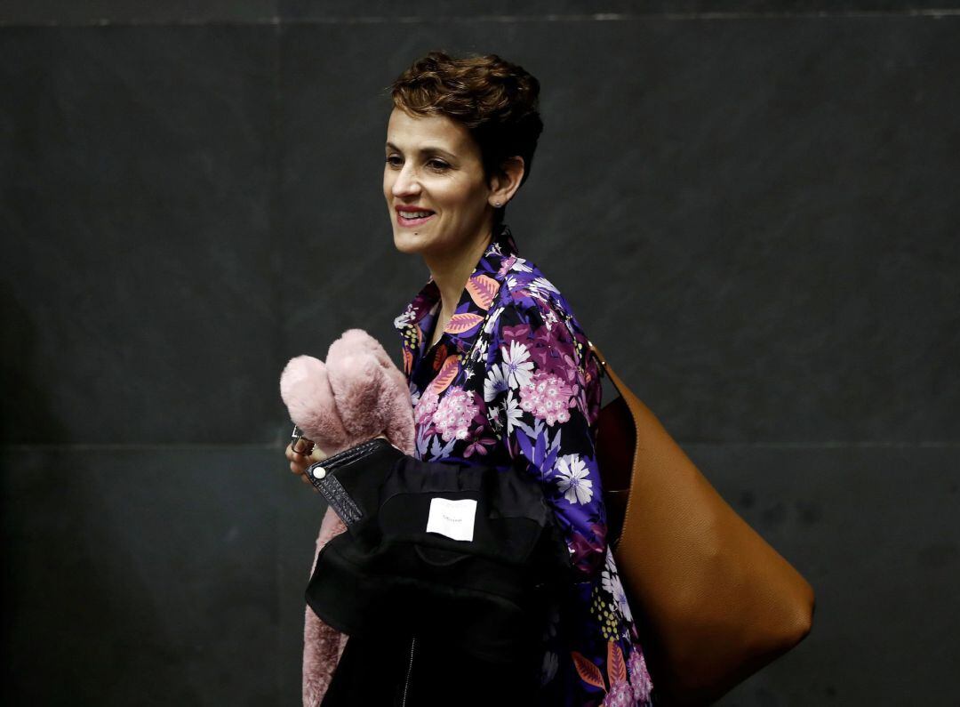 La presidenta de Navarra, María Chivite, en el inicio del Pleno del parlamento