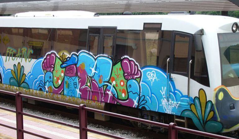 Pintadas en uno de los vagones de trenes