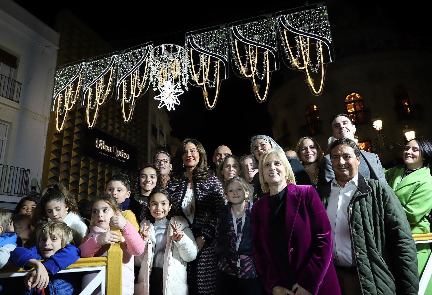 La alcaldesa durante el acto del encendido de las luces de Navidad