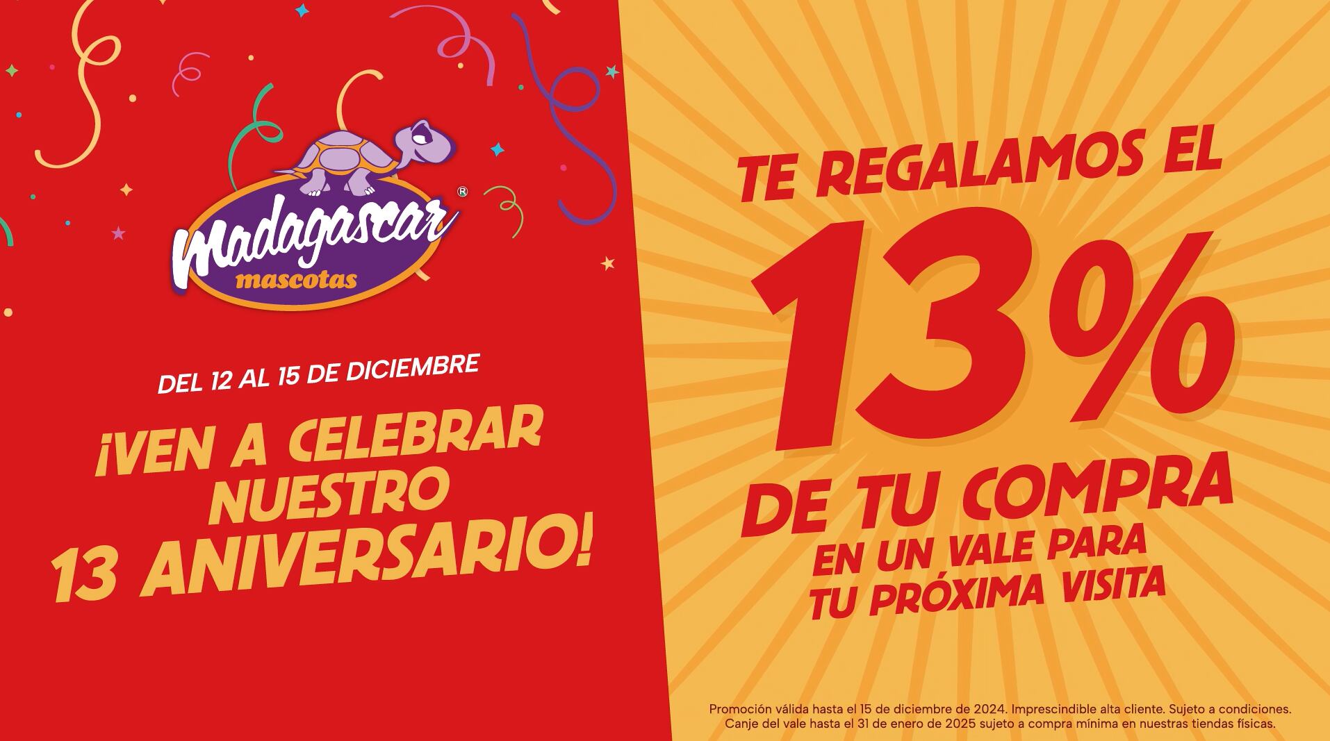 Madagascar Mascotas regala el 13% de tu compra en un vale para tu próxima visita