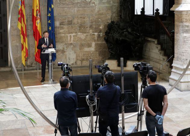 Ximo Puig, President de la Generalitat, durante la rueda de prensa tras la Conferencia de Presidentes autonómicos