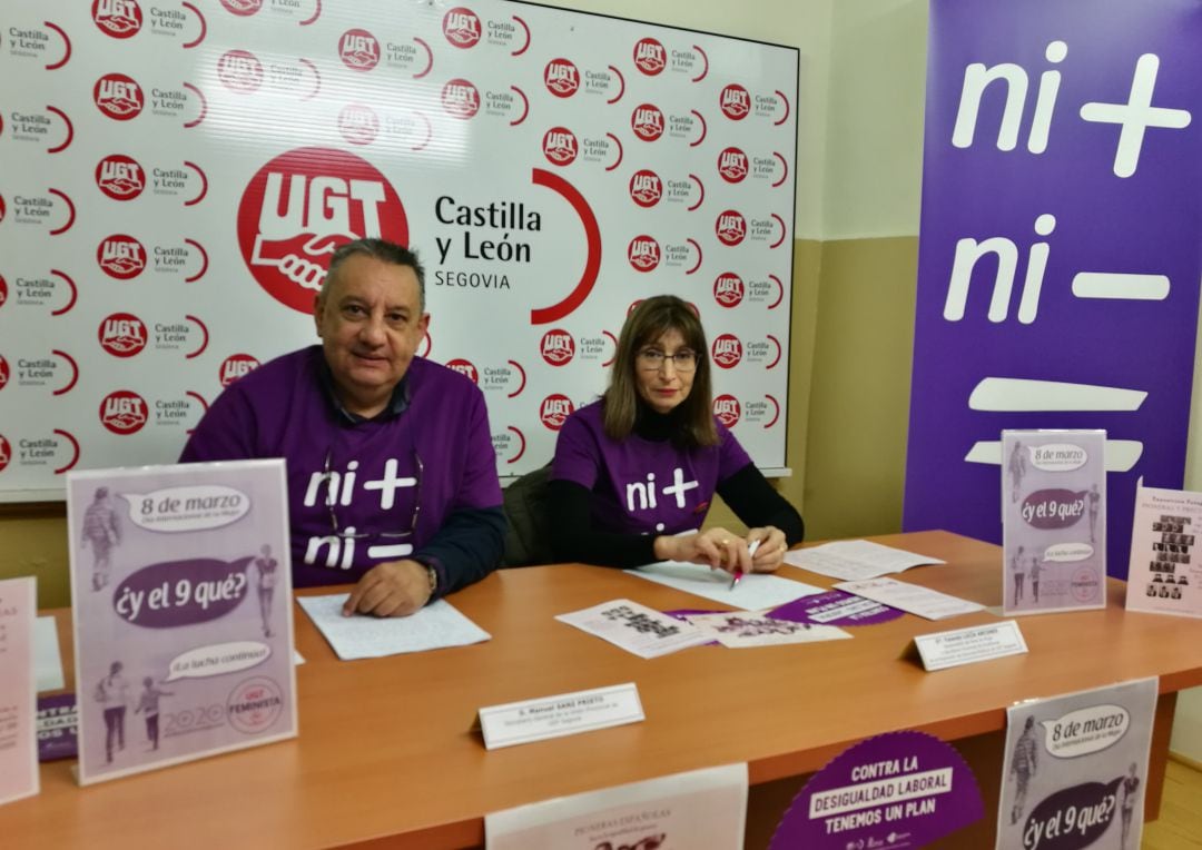 El secretario provincial de UGT Manuel Sanz junto a Yolanda Lucía responsable del área de mujer del sindicato